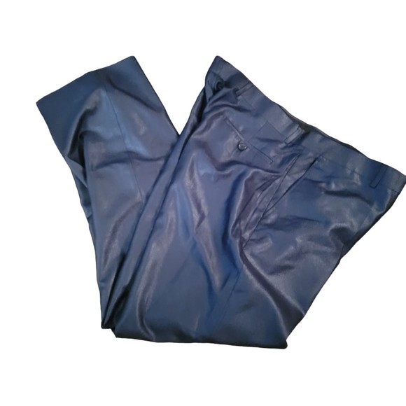 Vinci Mens Navy Long Sleeve Collared‎ Single Breasted 2 Piece Suit Size 36W - Picture 2 of 12